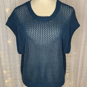 Halogen Blue Open-Knit Sweater